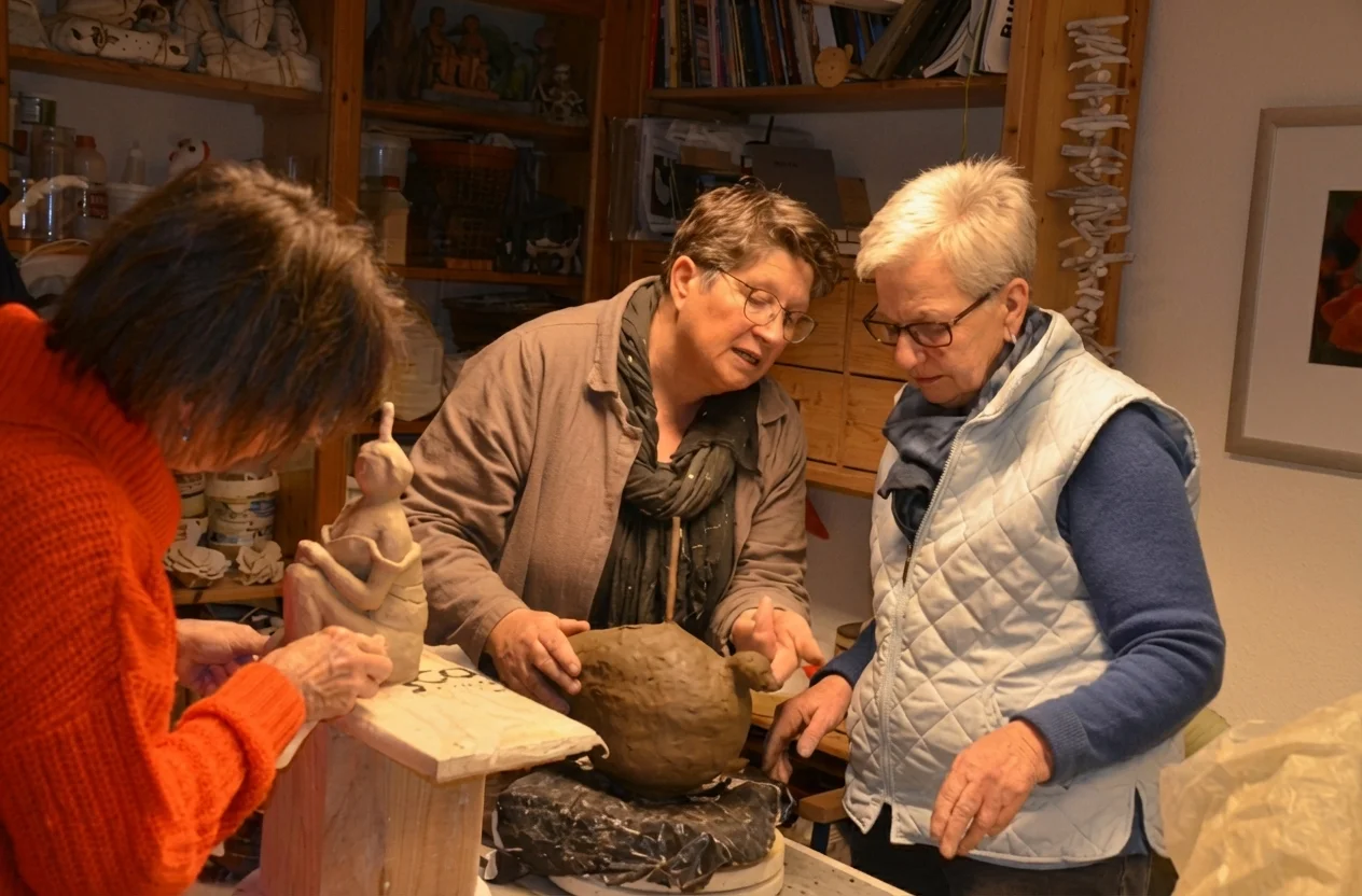 Wekelijkse cursus keramiek en brons boetseren bij Beelden van Jet
