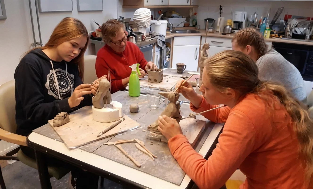 Wekelijkse cursus keramiek en brons boetseren bij Beelden van Jet